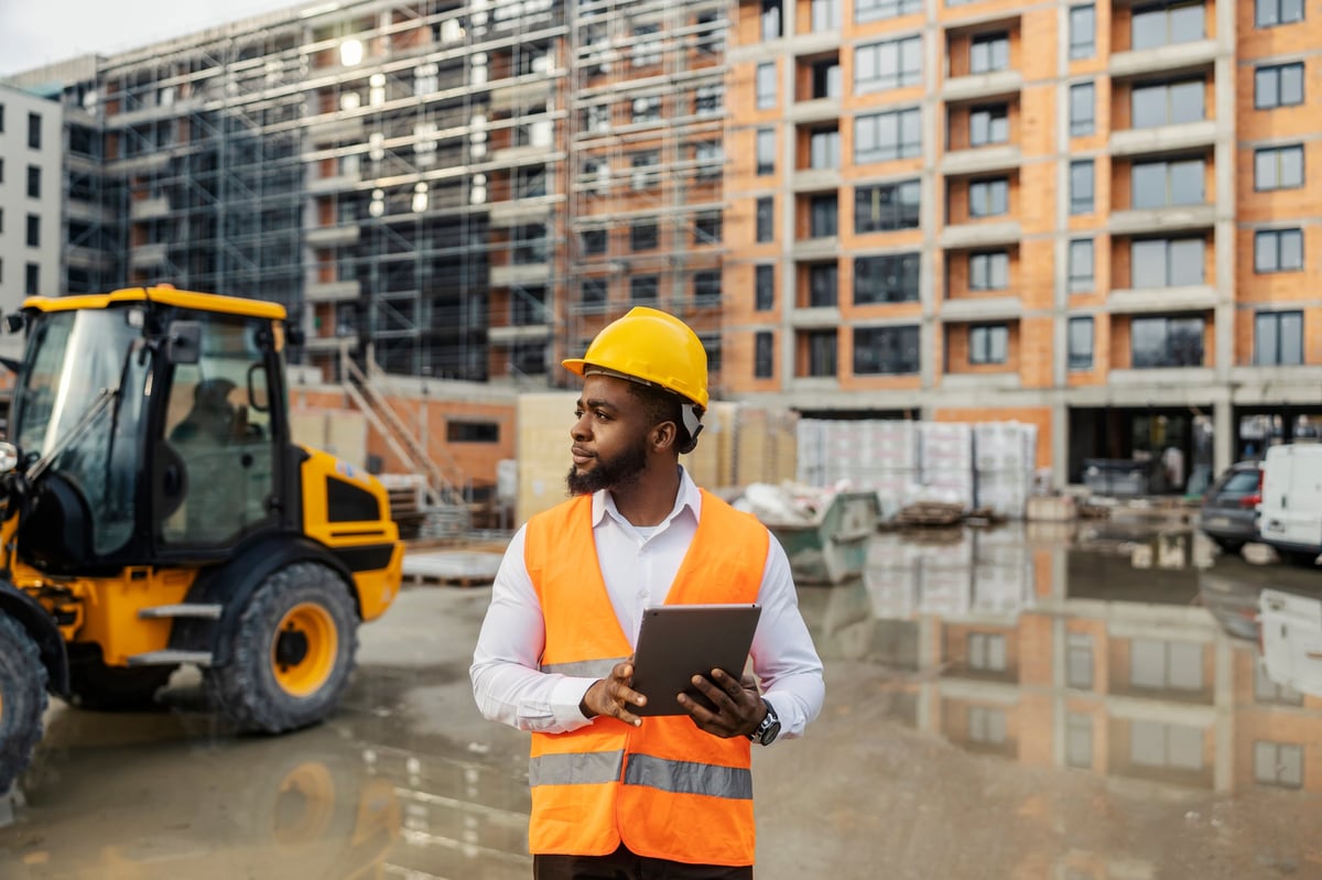 Contractor at construction site