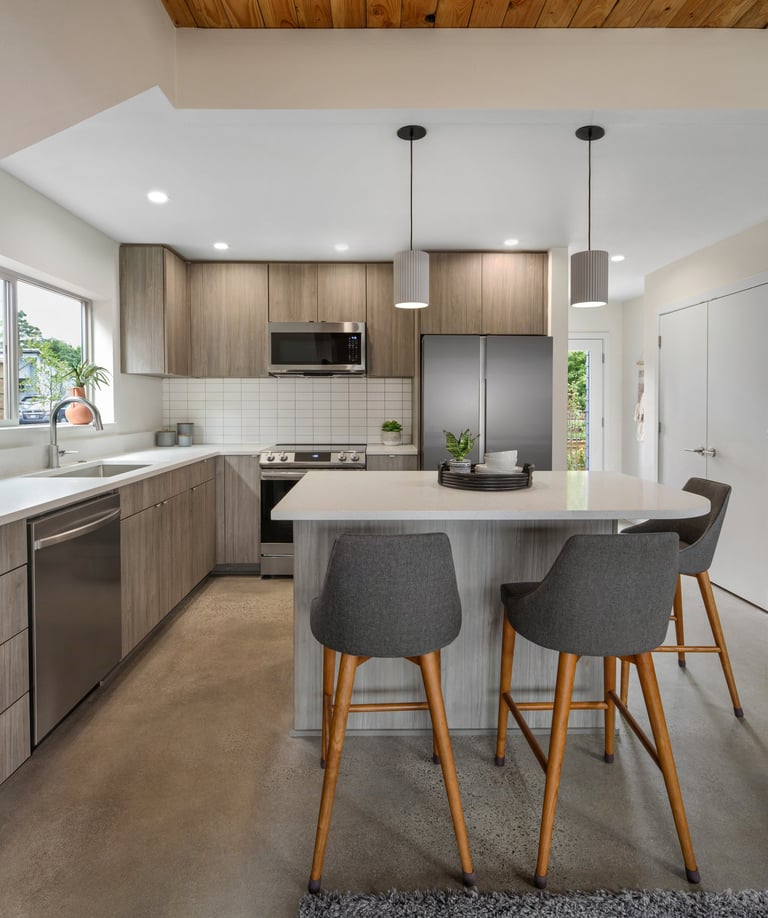 White modern kitchen renovation